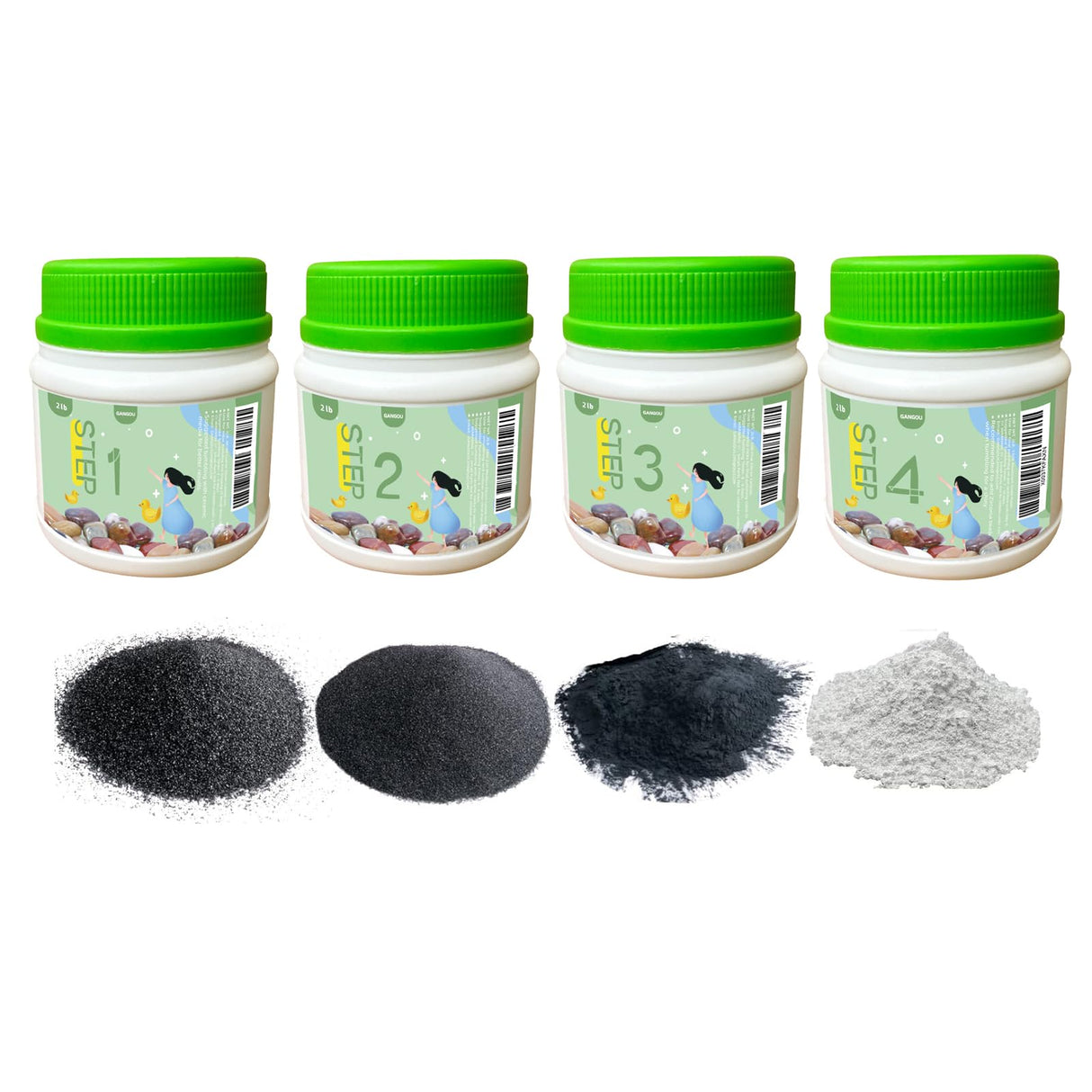 12 LBS Rock Tumbler Grit Set, Rock Tumbler Grit Refill Kit,4-Steps Supplies for Tumbling and Polishing Stones and Gems GANGOU