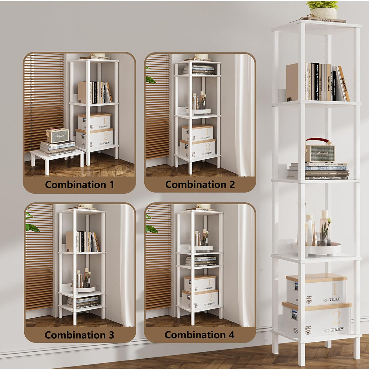 End Table, Side Table, Set of 2, Nightstands with 2-Tier Storage Shelves, Sofa Table for Small Space, Coach Table for Living Room Bedroom, White UTBT101W2 VIMBER