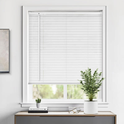 LazBlinds Cordless 1" Vinyl Horizontal Mini Blinds, Light Filtering Blinds for Windows, Blinds and Shades for Windows, 25" W x 36" H, White