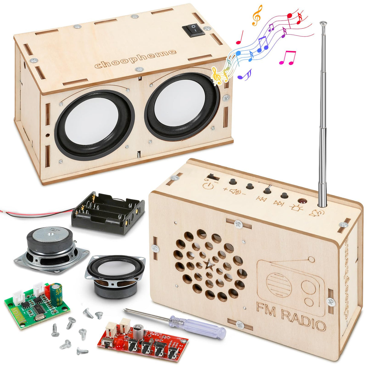 Stem Projects Toys for Boys age 8-12 12-14 Science Kit Building Own Bluetooth Speaker & FM Radio DIY Electronics Kit Science Experiments Kid 9-12 Boy Toys Birthday Gift 8 9 10 11 13 Year Old Teen Girl choopheme