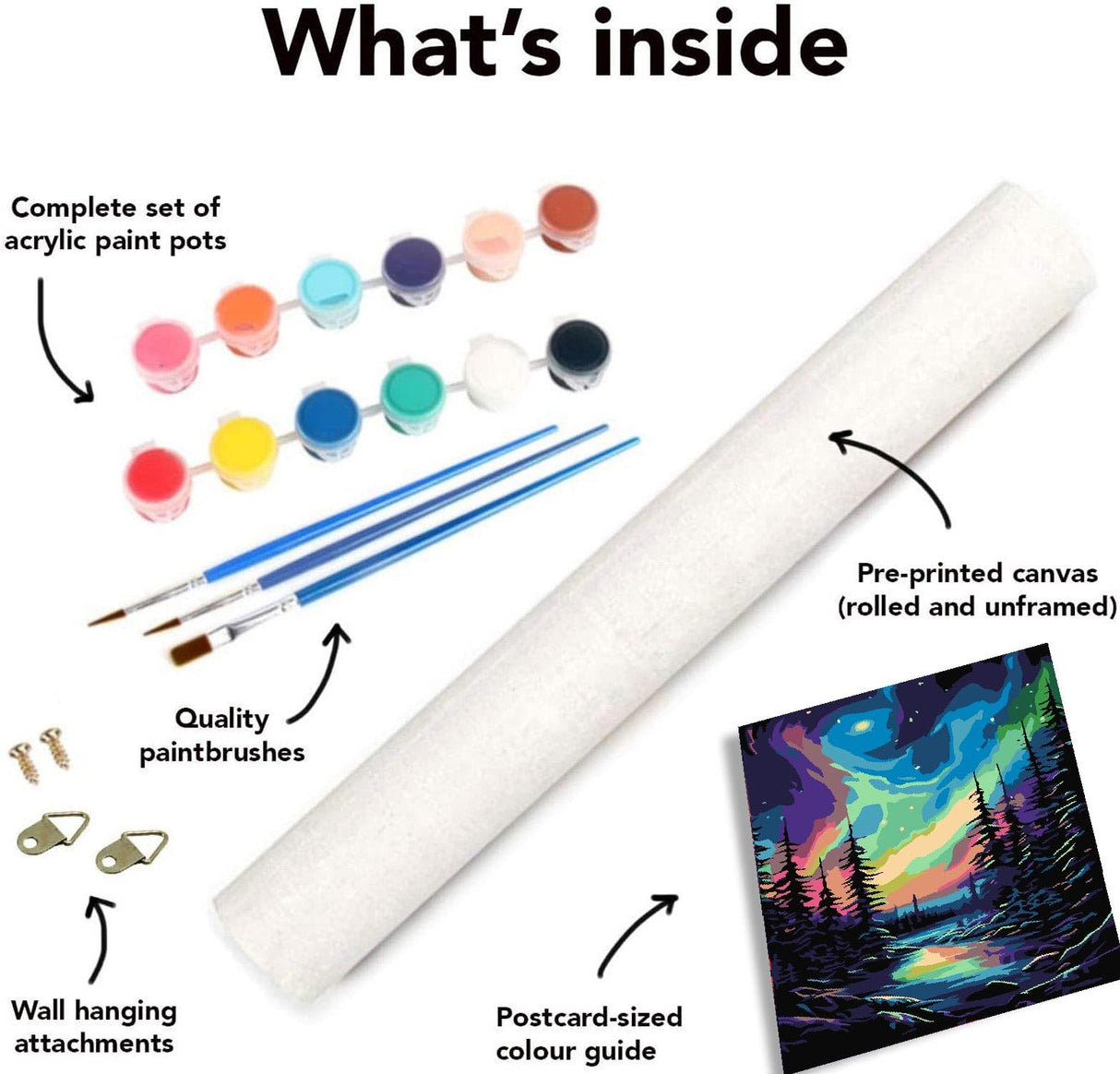 Fuinkqe 6 Pack Paint by Number Kit for Adults Beginner, Polar Lights Moon Landscape DIY Acrylic Painting Paint by Numbers Kits on Canvas for Gift Home Wall Decor 10x14inch Fuinkqe