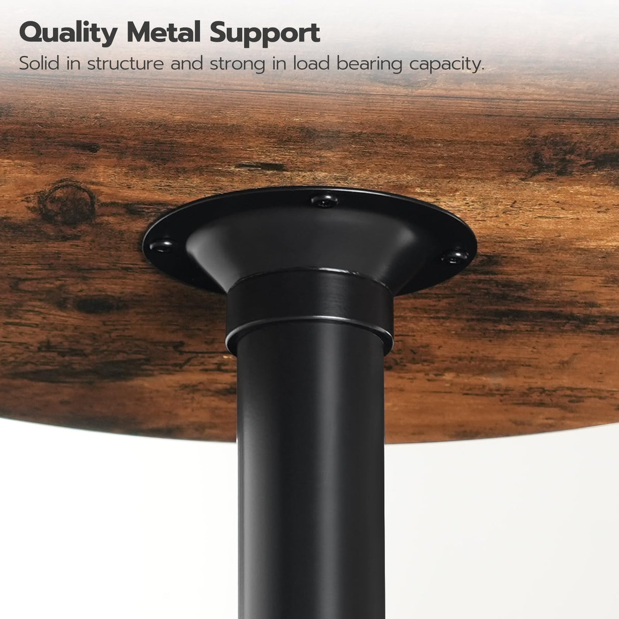 HOOBRO Round Bar Table, 35" Tall Pub Table, Cocktail Table with Base, Stable Counter Table with Non-Slip Base for Narrow Space, Bar Height Table for Kitchen, Easy to Assemble, Rustic Brown BF57BT01 HOOBRO