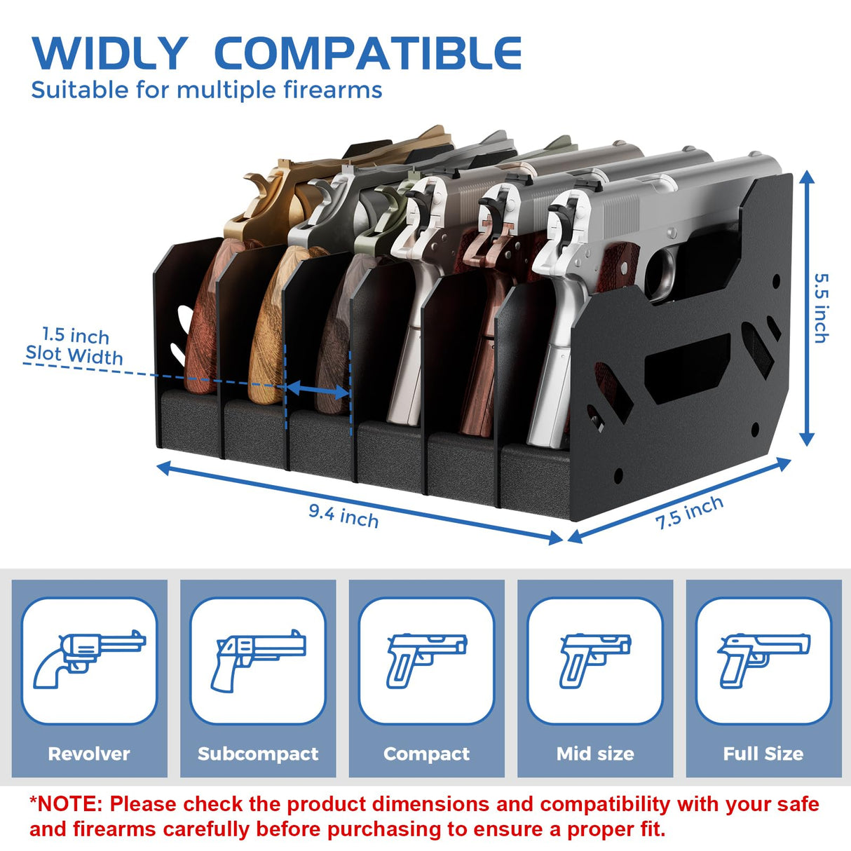 Gun Rack for Pistol, 6X Soft Foam Pistol Rack for Gun Safe, Cabinet, Storage, Durable Handgun Stand Organizer Accessories with Moisture&Scratch Resistance&Anti-Slip, Handgun Rack Stand Display Holder Airjam