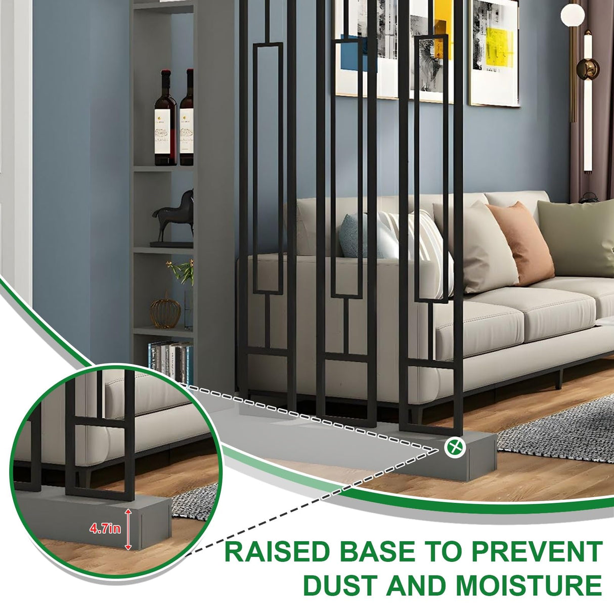 Wall Room Divider with Shelves, Modern Freestanding Wood Room Dividers Bookshelf with Storage Cabinet, Room Divider Bookcase for Home Bedroom Decoration Decorative(Khaki Gray White,80CM/31.5IN) Fakednss