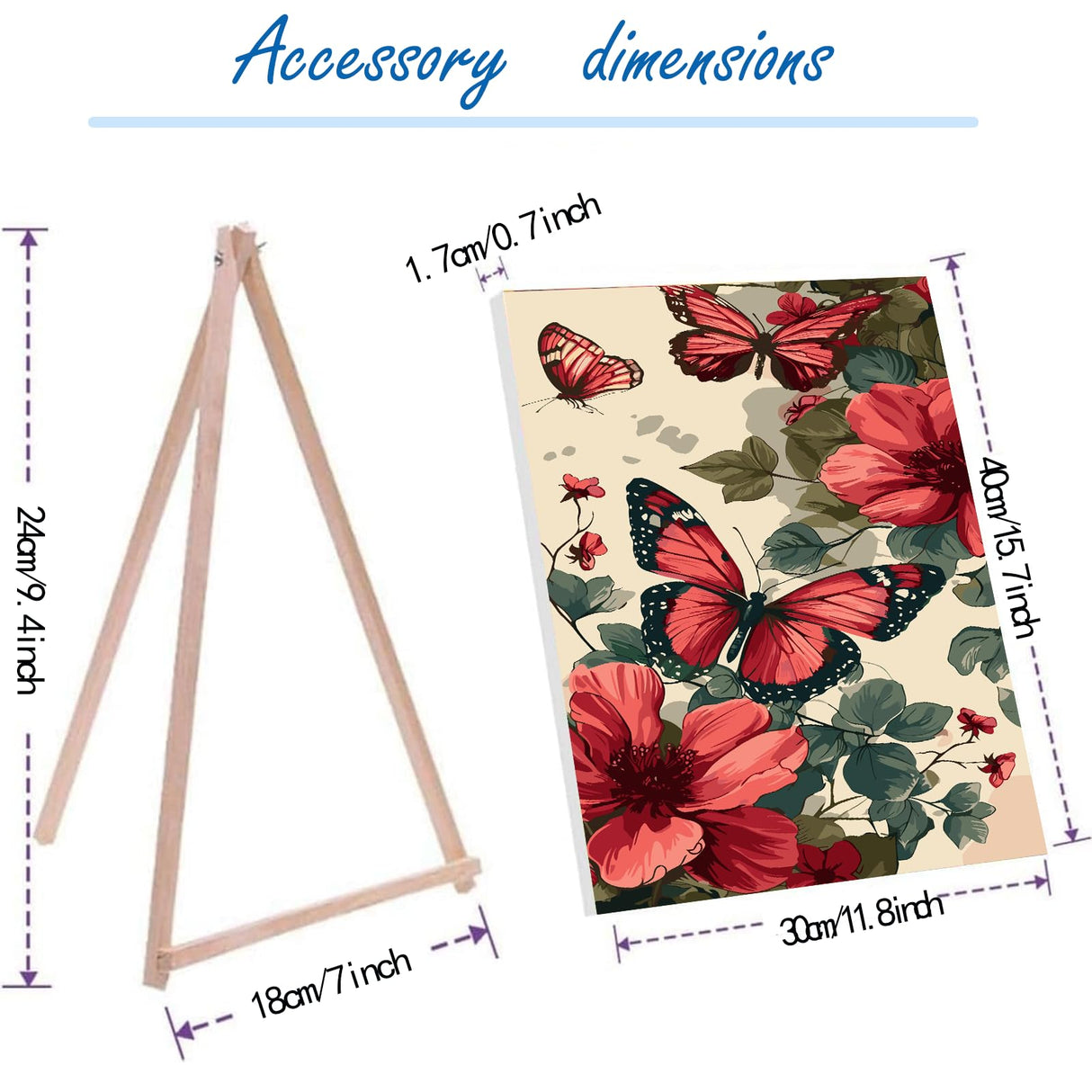 hyzsj Paint by Number for Adults Framed Canvas, DIY Butterfly Arts and Crafts for Adults Beginner with Wooden Easel, Paint Brushes, Acrylic Paint Set for Home Wall Decor(11.8x15.7inch hyzsj