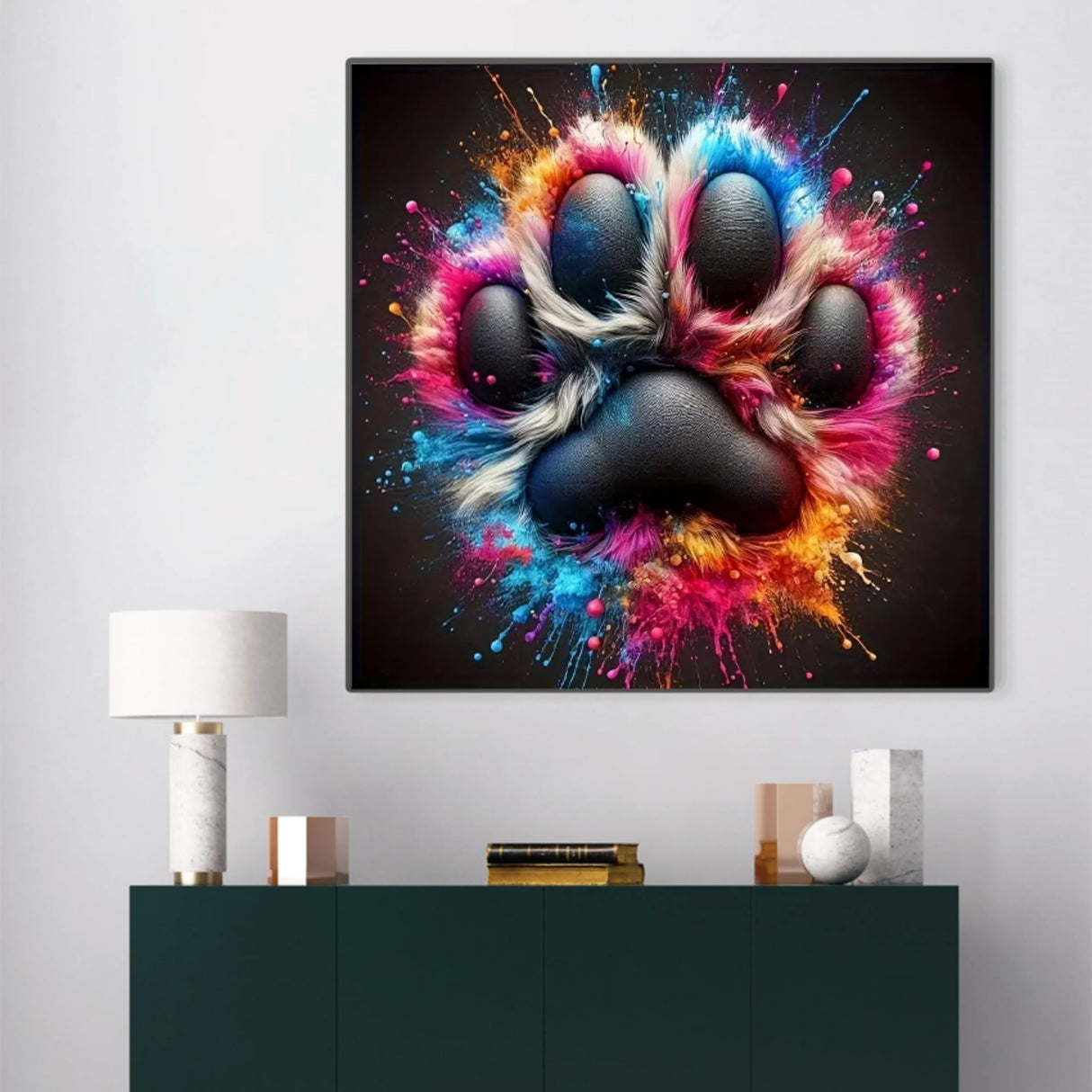 GXGLLPZBY 5D Diamond Paintings Kits for Beginners, Full Drill Diamond Arts Kits for Adults, DIY Paw Paint by Diamonds Dot Gem Art Painting Kit for Home Wall Decor 13.8x13.8 Inch GXGLLPZBY