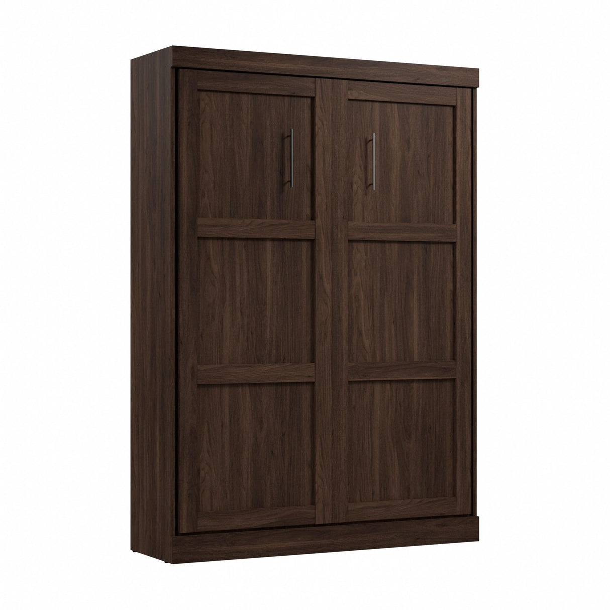 Bestar Pur Full Size Murphy Bed in Black Walnut, 59-inch Space-Saving Sleeping Arrangement for Multipurpose Area, Bedroom, Guest Room, or Living Room Bestar