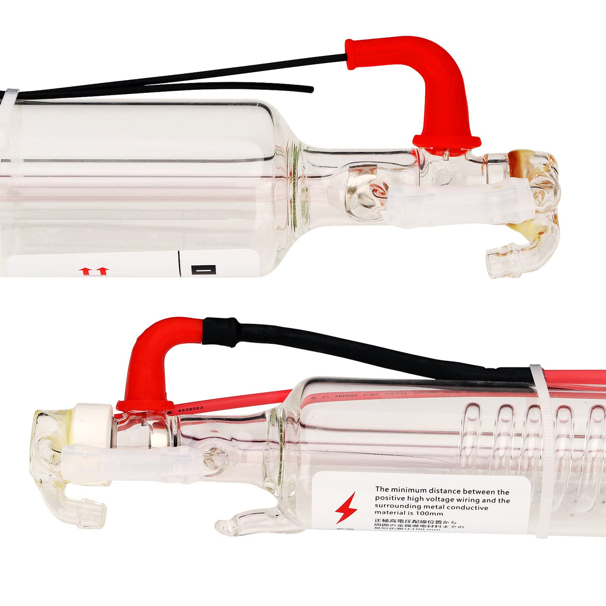 LD-Teemm CO2 Laser Tube, 30W CO2 Laser Tube with Coating 30 watt Length 600mm Dia. 50mm, Wire Pre-Connected for CO2 Laser Cutter Laser Engraving Cutting Machine LD-Teemm