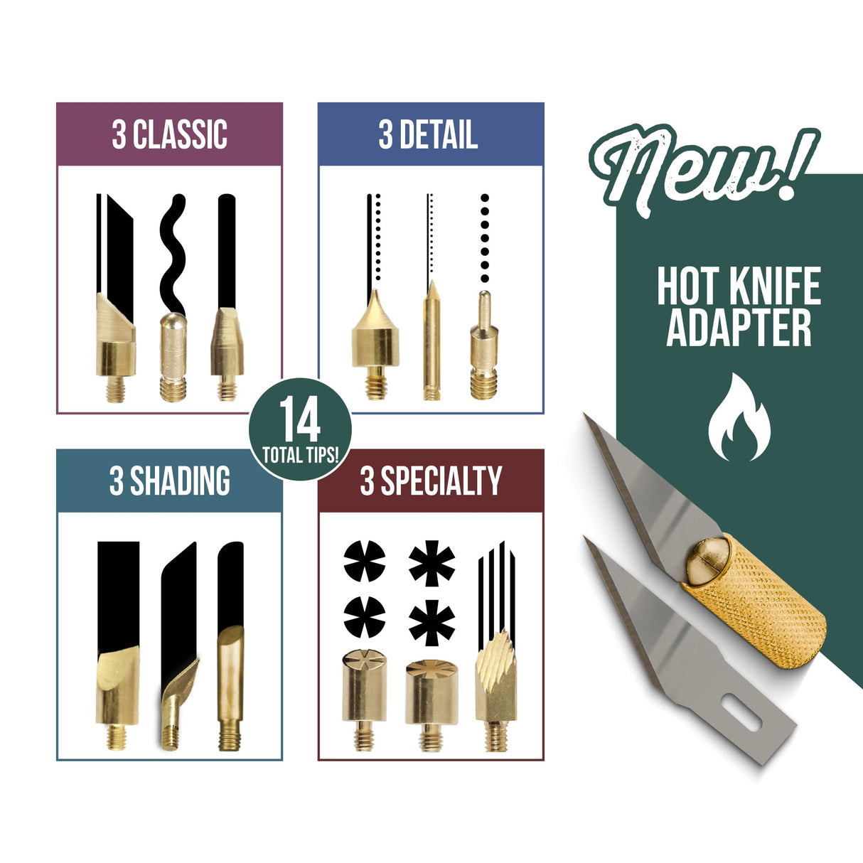 ArtSkills Wood Burning Tool, Wood Burning Kit with Pen, 14 Tool Tips & 2 Hot Knife Tips ArtSkills