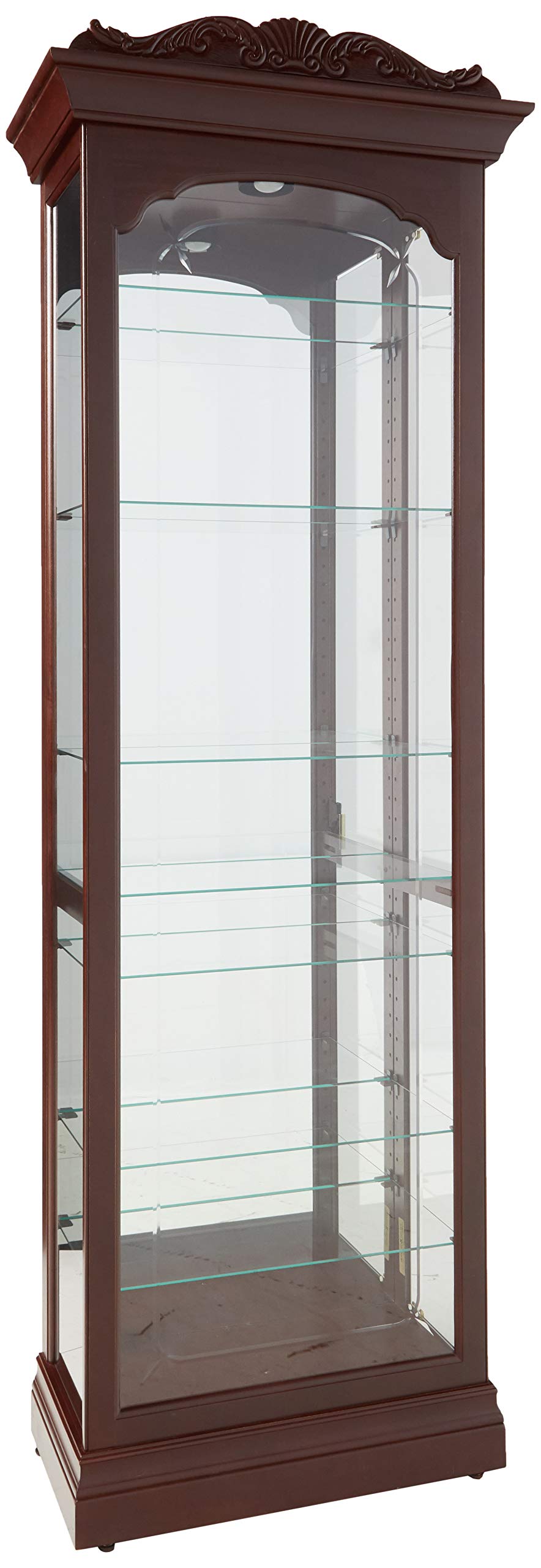Howard Miller Hastings Curio Cabinet II, Portable Storage Cabinet Adjustable Glass Shelves with Lockable Side Opening Door, Wood Finish Perfect for Collectibles, Living Room & Office & Home Decor Howard Miller
