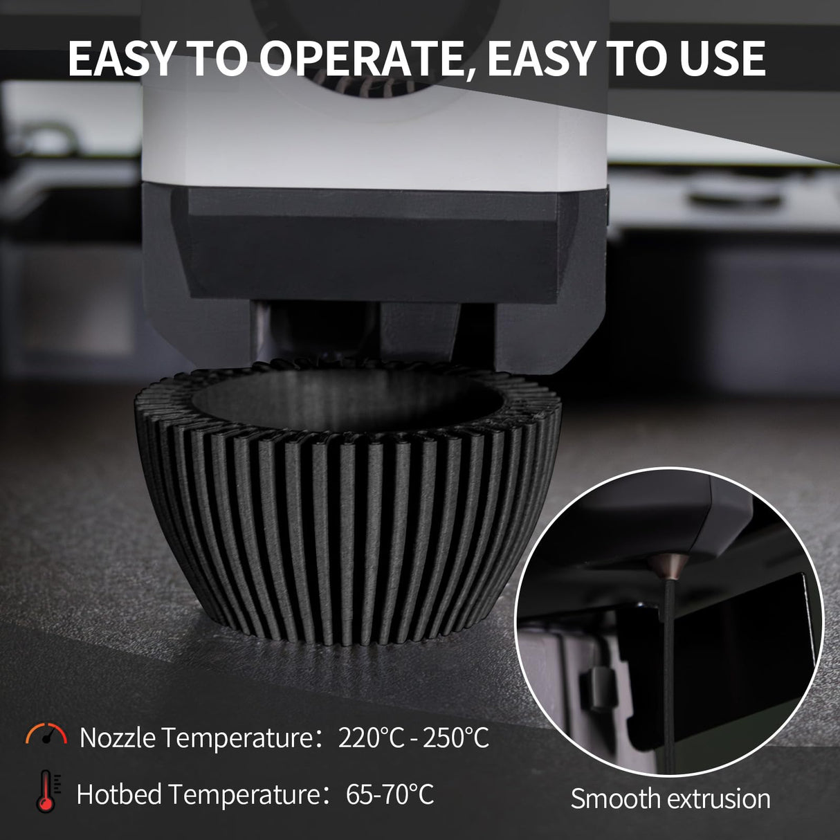 Carbon Fiber PLA Filament 1.75mm, TINMORRY PLA-CF 3D Printing Filament, Highly Compatible with Bambu FDM 3D Printer, 1 KG 1 Spool, Black TINMORRY