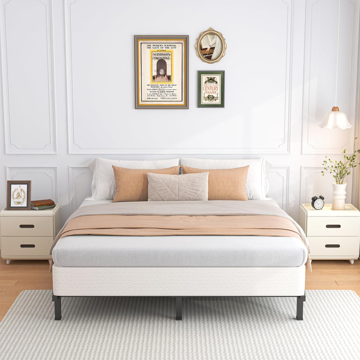 ROIL 10 Inch King Box Spring, Heavy Duty Metal Box Spring Mattress Foundation with Fabric Cover, 3500lbs Max Weight Capacity, Easy Assembly, Noise Free, Non-Slip ROIL