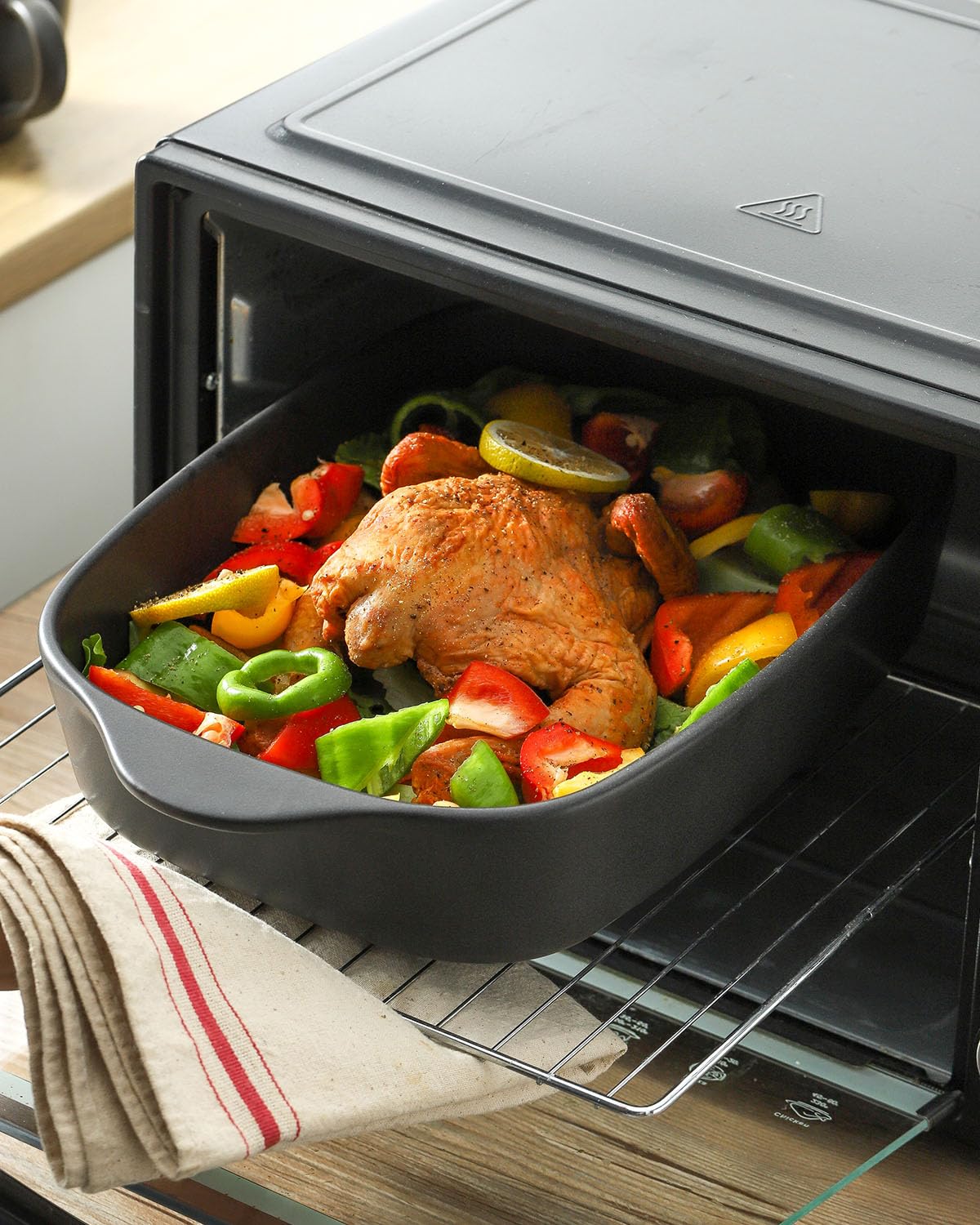 Tikooere Casserole Dishes for Oven, Stoneware Baking Dishes Set of 3, Ceramic Baking Pan, Deep Rectangular Lasagna Pan, Farmhouse Bakeware Sets for Christmas Gift, (14.9"/12"/8.8"), Matte Black Tikooere