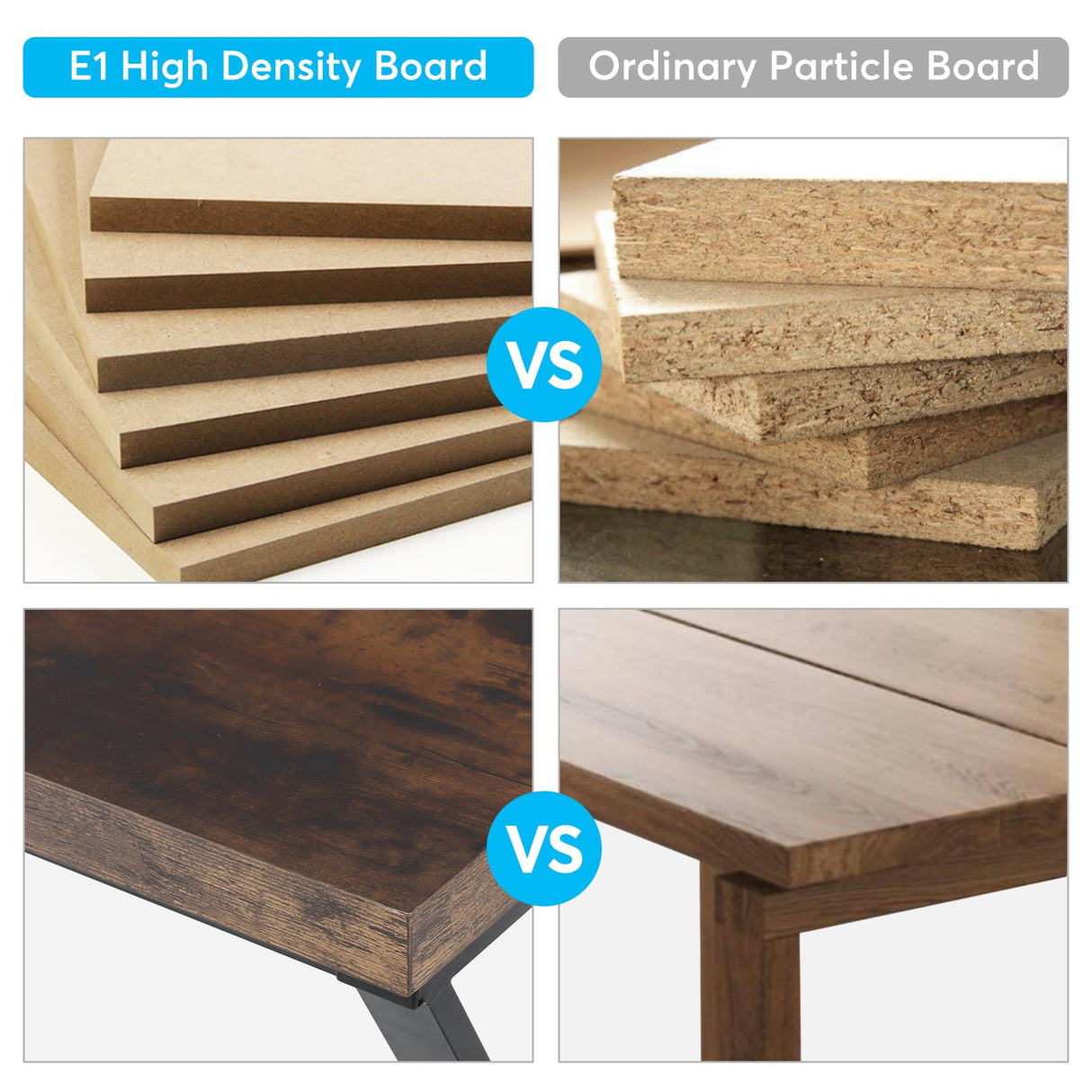 Tribesigns Writing Computer Desk, 55 inch Heavy Duty Study Desk with Z-Shaped Metal Leg, Modern Simple Home Office Computer Desk, Rustic Brown Tribesigns