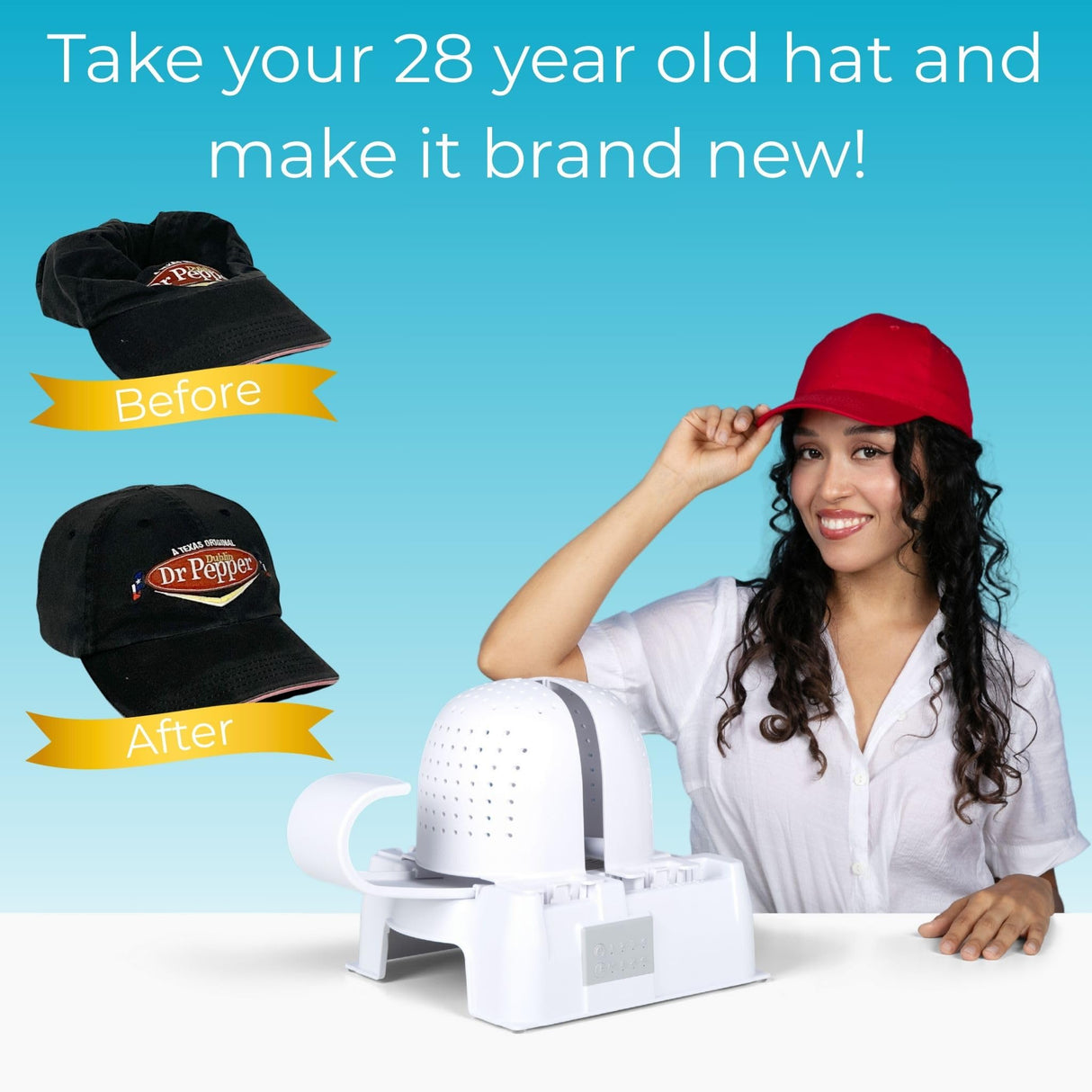 Danyco Hat Shaper Machine with Stiffening Spray – Adjustable Hat Care & Reshaping Device - Tool for Caps, Snapbacks, Fitted Hats – Fan Drying Tech for Shape Restoration & Preservation DANYCO