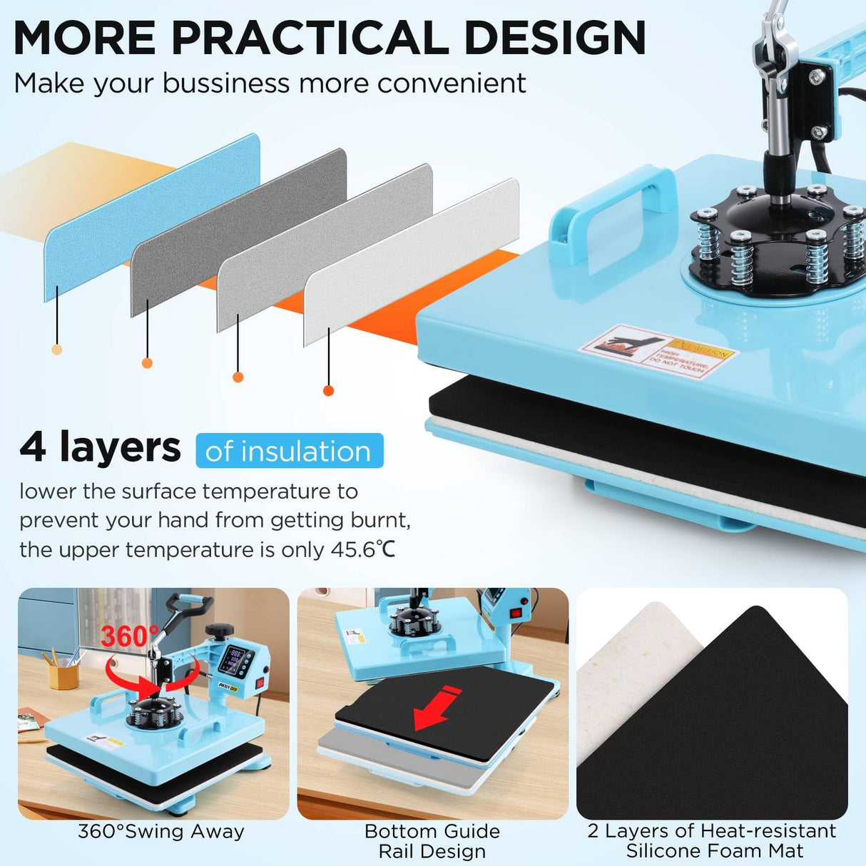 WHUBEFY Heat Press,15x15 Shirt Press Machine 8 in 1 with 30Oz Tumbler Attachment Sublimation Machine Digital Slide Out Sublimation Heat Transfer Machine, Heat Press for T-Shirts Mugs Caps Plates,1400W Whubefy