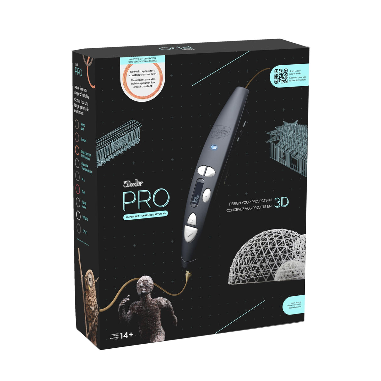 3Doodler PRO(2025) 3D Printing Pen, Design and Prototyping Tool for Creative Professionals, Includes Speciality Plastic Materials, Interchangable Nozzle Set and More 3Doodler