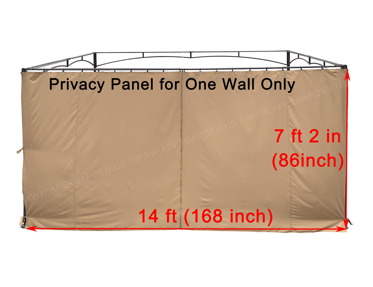 APEX GARDEN Universal 14-ft Privacy Panel Curtain/Side Wall Sunshade (One Side Only) (14 Ft., 168"(W) x 84"(H)) APEX GARDEN