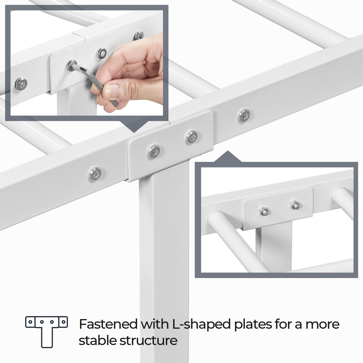 Yaheetech Classic Metal Platform Bed Frame Mattress Foundation with Victorian Style Iron-Art Headboard/Footboard/Under Bed Storage/No Box Spring Needed/Full Size White Yaheetech