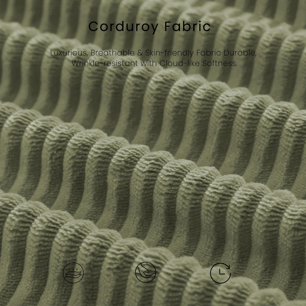 KSTNLUXQ Compression Sofa - 79'' Convertible Sofa Bed, Boneless Couch in a Box, Modular Corduroy Foldable Sleeper Sofa with 2 Pillows, Loveseat Couches for Living Room (Corduroy Fabric, Green) KSTNLUXQ