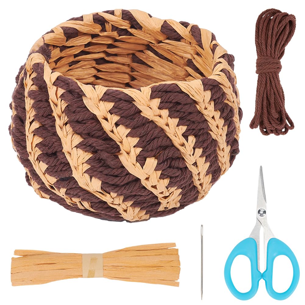 FREEBLOSS DIY Coiled Basket Kit Basket Weaving Kits Basket Craft Kits for Beginners Rope Coil Basket Making Kit Basket Weaving Craft for Adults FREEBLOSS