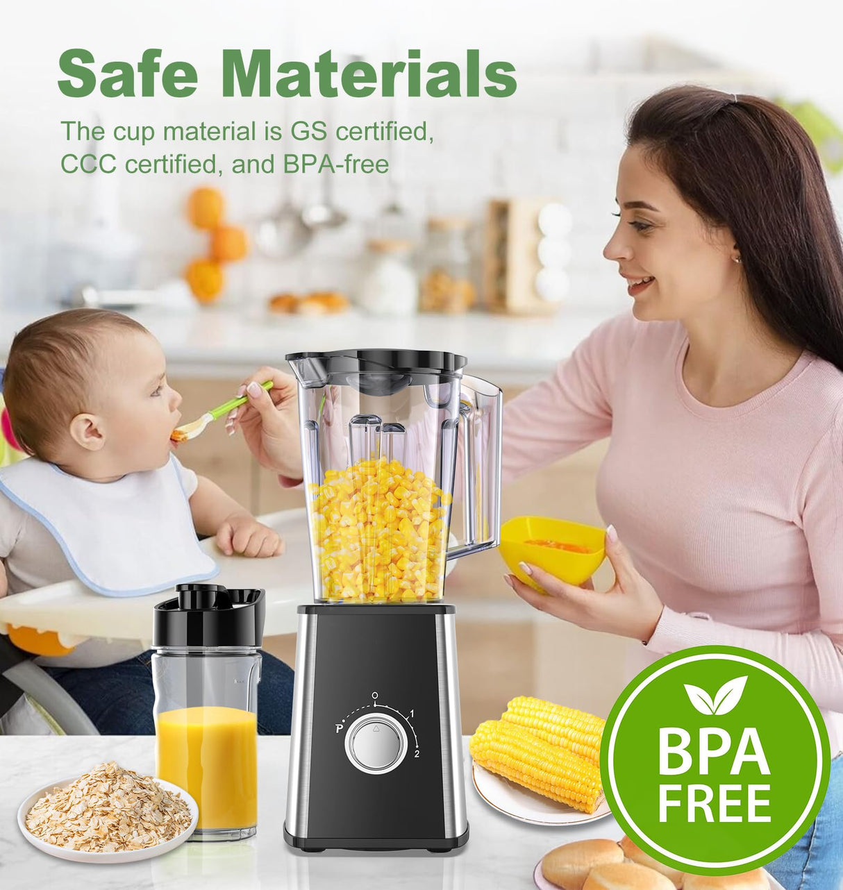 PSIIDAN Smoothie Blender, Personal Blenders for Smoothies and Shakes, Smoothies Maker and Coffee Grinder with 2 To-Go Cups, Countertop Blender for Kitchen, BPA Free PSIIDAN