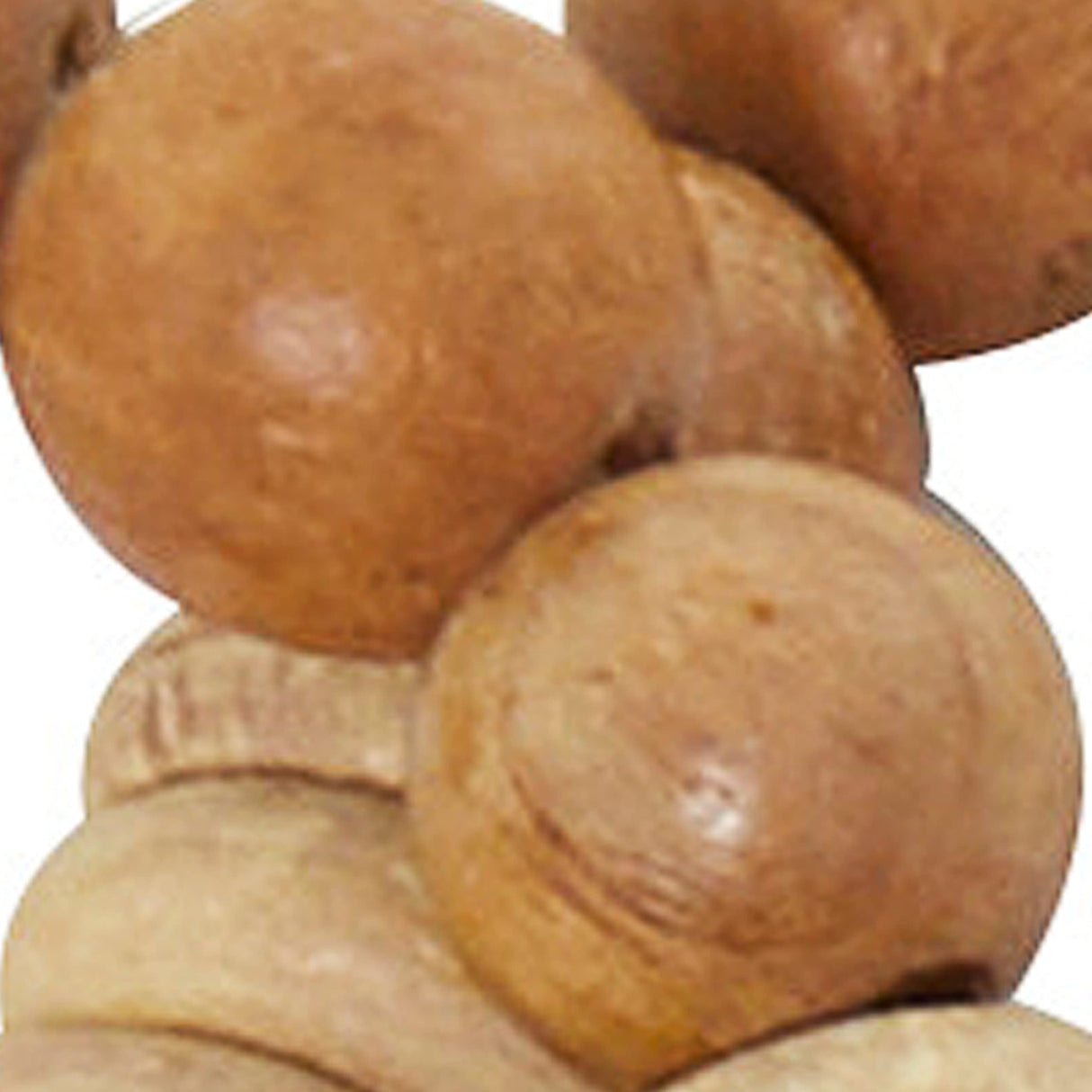 Deco 79 Mango Wood Handmade Garland with Tassel Round Long Carved Beaded , 80" x 1" x 1", Brown Deco 79