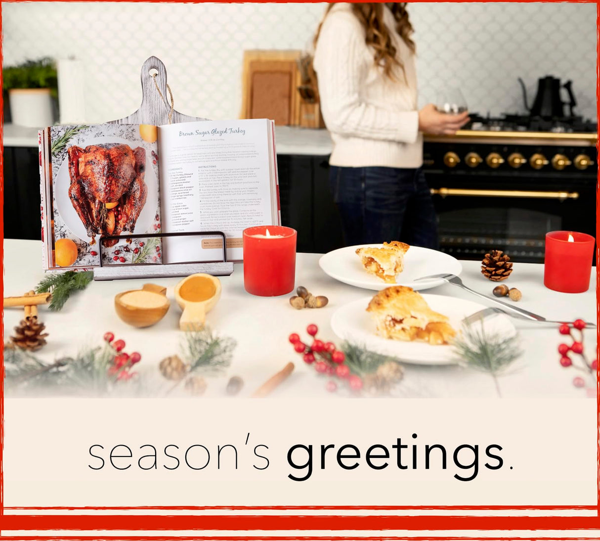 Willow & Croft Premium Cook Book Stand. Farmhouse Cutting Board Stand Cookbook Holder, Recipe Book Holder. Distressed Cookbook Stand for Kitchen Counter. Rustic Home Decor, Adjustable Display Stand. Willow & Croft