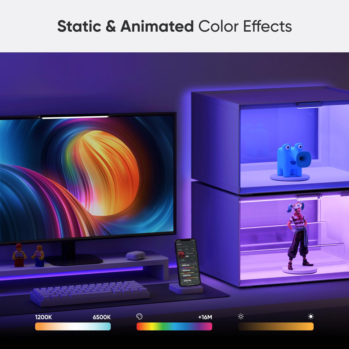 Smart LED Shoe Boxes Sneaker Display Case, Stackable Shoe Storage Organizers, Collection Crate, Figures & Collectibles Showcase (1-Pack Expasion Kit, Requires Stater Kit) Nanoleaf