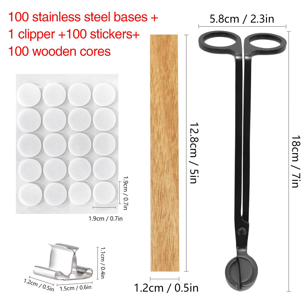 BBzealotry 301Pcs Wood Wicks for Candles Making,Wooden Candle Wicks,with Trimmer Natural Crackling Wooden Wicks for DIY Candle Making BBzealotry