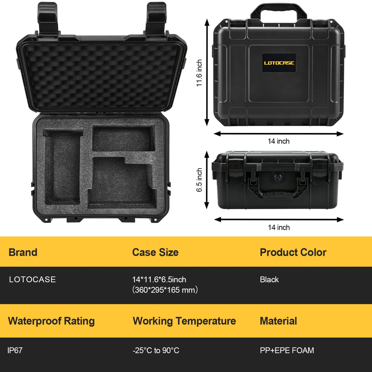 Hard Case for Dewalt Router - Tool Bag for Dewalt 20V Max XR Cordless Woodworking Router Tool, Waterproof & Shockproof Box for Dewalt 20v Router Brushless DCW600B | Battery & Charger (Case Only) LOTOCASE