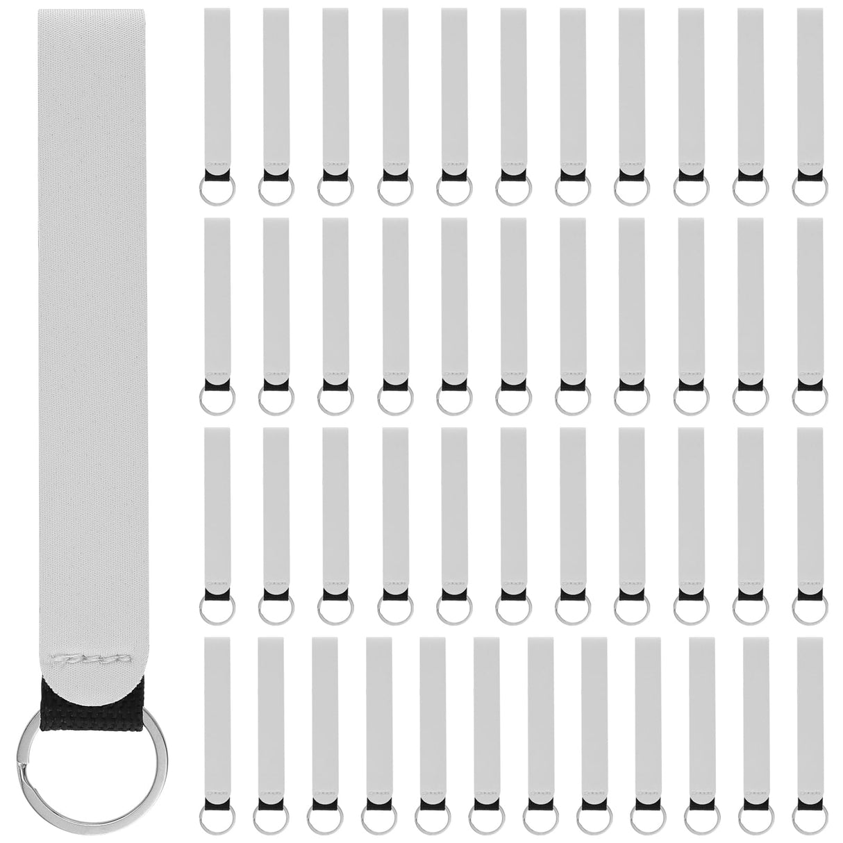 ZEONHAK 50 PCS Sublimation Blanks Wristlet, Blank Wristlet Keychain, Sublimation Blanks Keychain Sublimation Wristlet Strap for Keychain Hanging and Craft Projects ZEONHAK