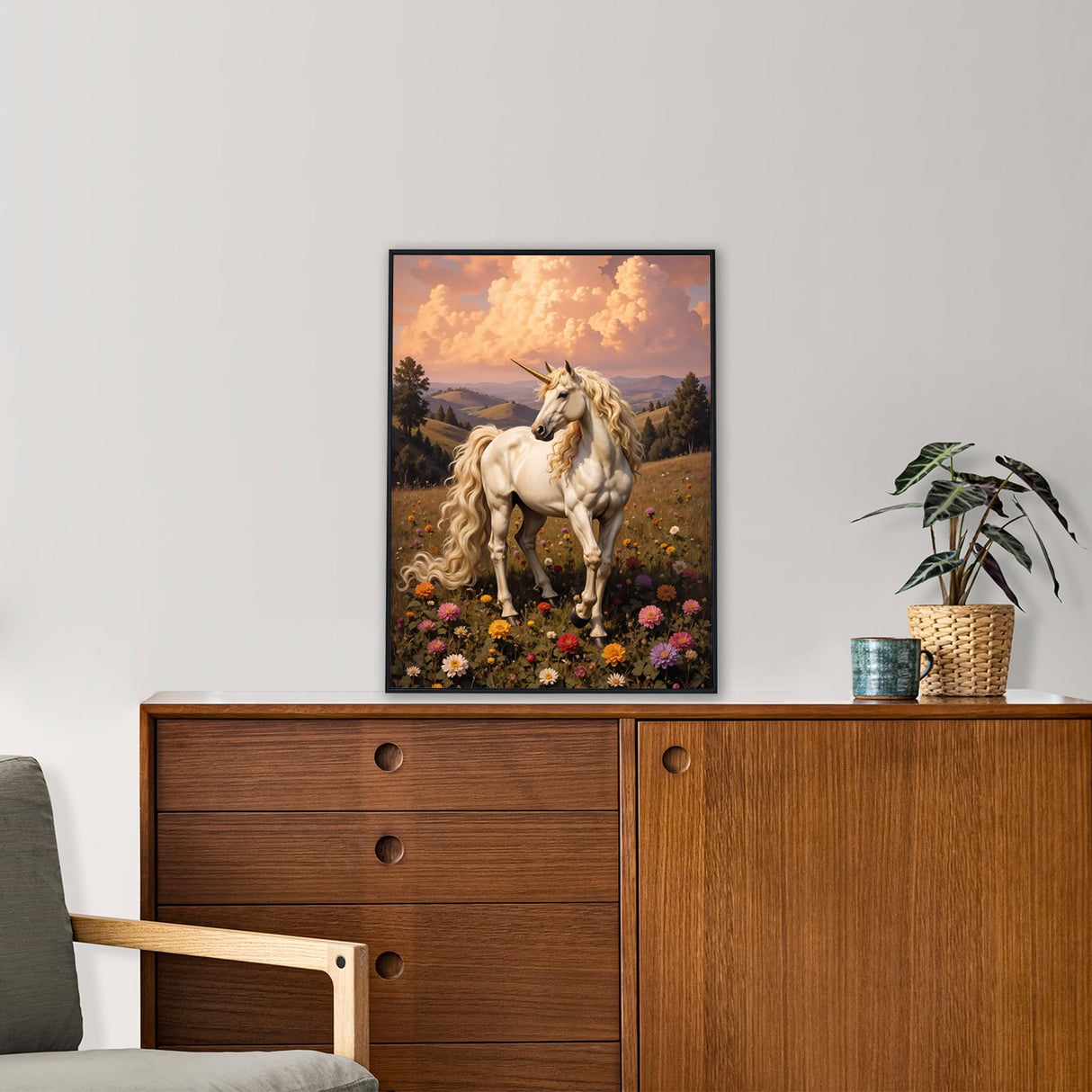 PRSTINCOL Diamond Art Kits for Adults,12x16 Inch DIY Paint by Numbers Kit for Adults,5d DIY Full Drill Round Gem Art Crafts Paintings for Home Wall Decor(Unicorn) PRSTINCOL