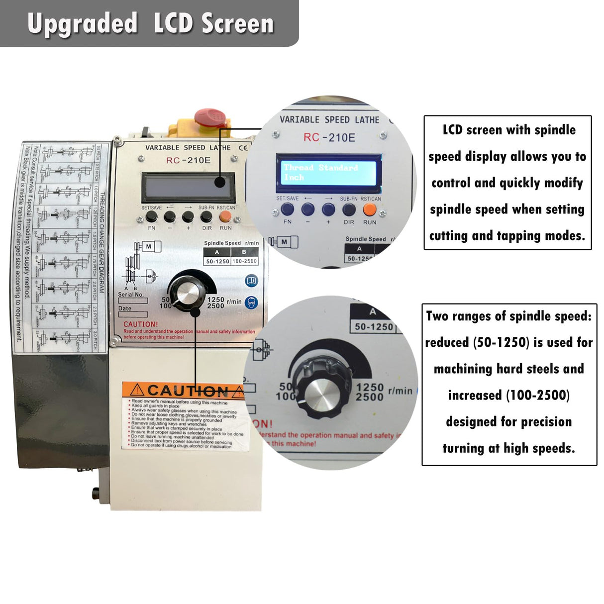 INTSUPERMAI Mini Metal Lathe 8"ร39" Benchtop Imperial/Metric Lathe Auto Switch Between Metric and Imperial with Centre Frame & Drill Chuck Electronic Leadscrew Gearless 1100W Variable Speed 110V INTSUPERMAI
