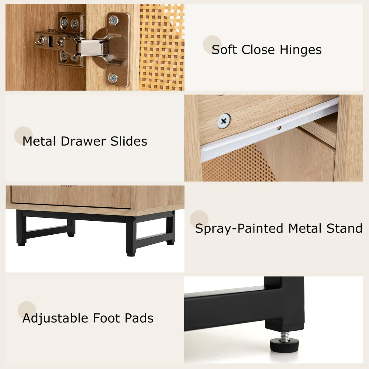 Tangkula 67" Tall Bathroom Storage Cabinet, Narrow Rattan Linen Tower with Doors, Adjustable Shelves & Drawer, Freestanding Floor Cabinet for Living Room, Kitchen, Dining Room, Office, Natural Tangkula