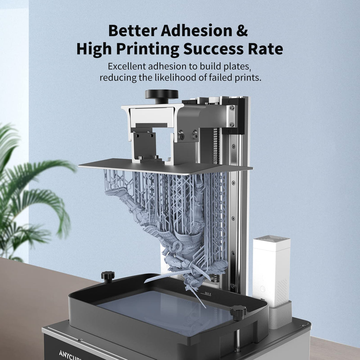 ANYCUBIC Upgraded Water Washable 3D Printer Resin, 405nm High Precision 3D Resin, Low Shrinkage Photopolymer Resin for 4K/8K/12K Capable LCD DLP Resin 3D Printer Printing (Grey, 1000g) ANYCUBIC