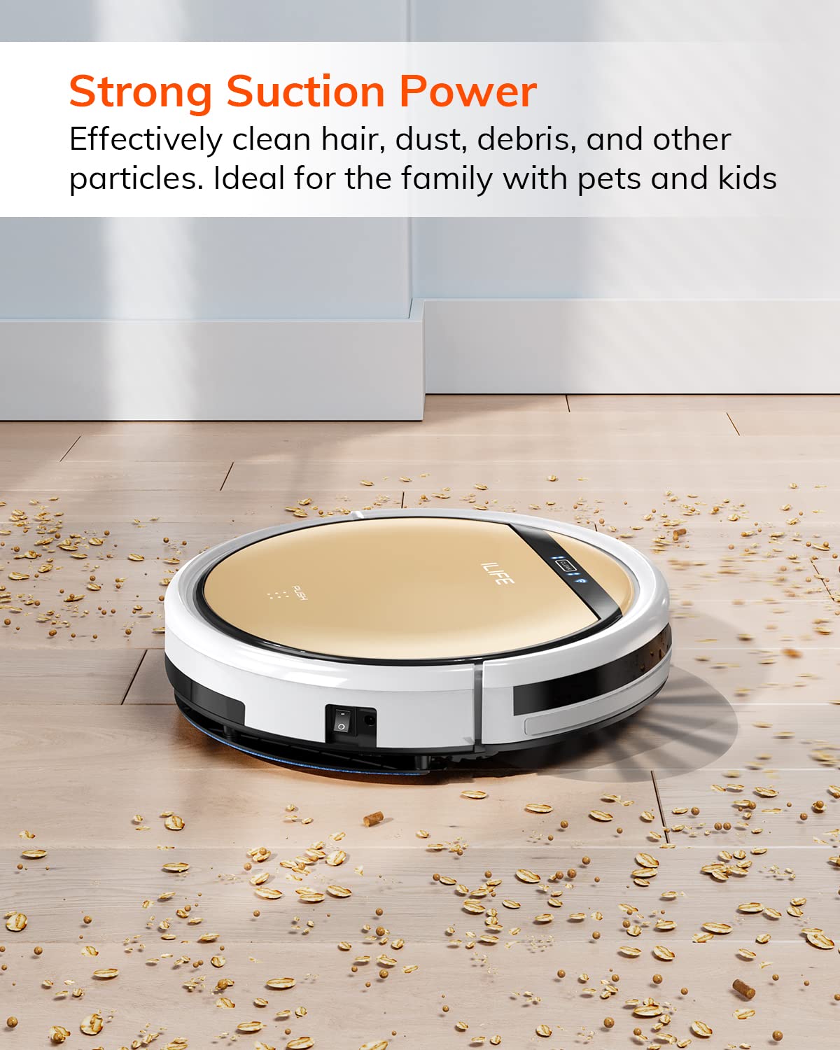 ILIFE V5s Plus Robot Vacuum and Mop Combo, Works with 2.4G WiFi, Alexa/App/Remote Control, Automatic Self-Charging Robotic Vacuum Cleaner, for Pet Hair, Hard Floor, Low Carpet (V5s Pro Upgraded) ILIFE