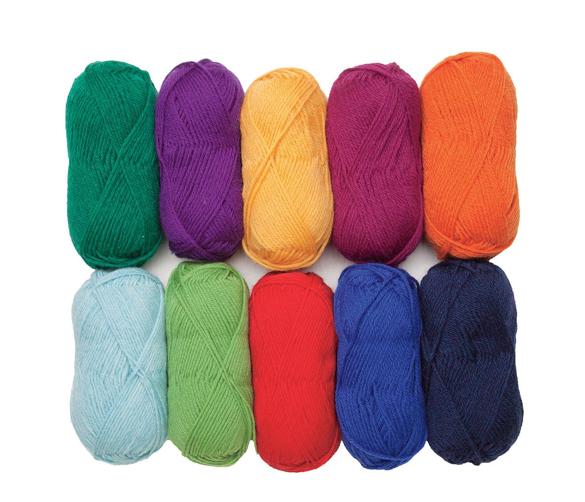 Knit Picks Wool of The Andes Yarn Pack - 10 Skeins of 100% Wool Worsted Weight Yarn (Rainbow) Knit Picks