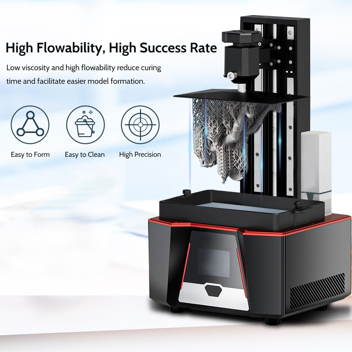FUNCRECOL Tough Resin,Durable 3D Printer Resin with High Precision and High Toughness 365-405nm UV-Curing Resin Flexible Photopolymer Resin for LCD/DLP 3D Printing,1000G FUNCRECOL