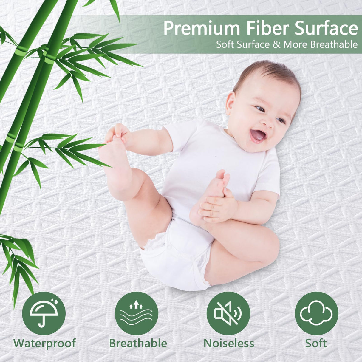 Premium 100% Waterproof Mattress Protector King Size, Breathable Bed Cover 3D Air Fabric Cooling Mattress Pad Cover Smooth Soft Noiseless Washable, 8''-21'' Deep Pocket GOPOONY