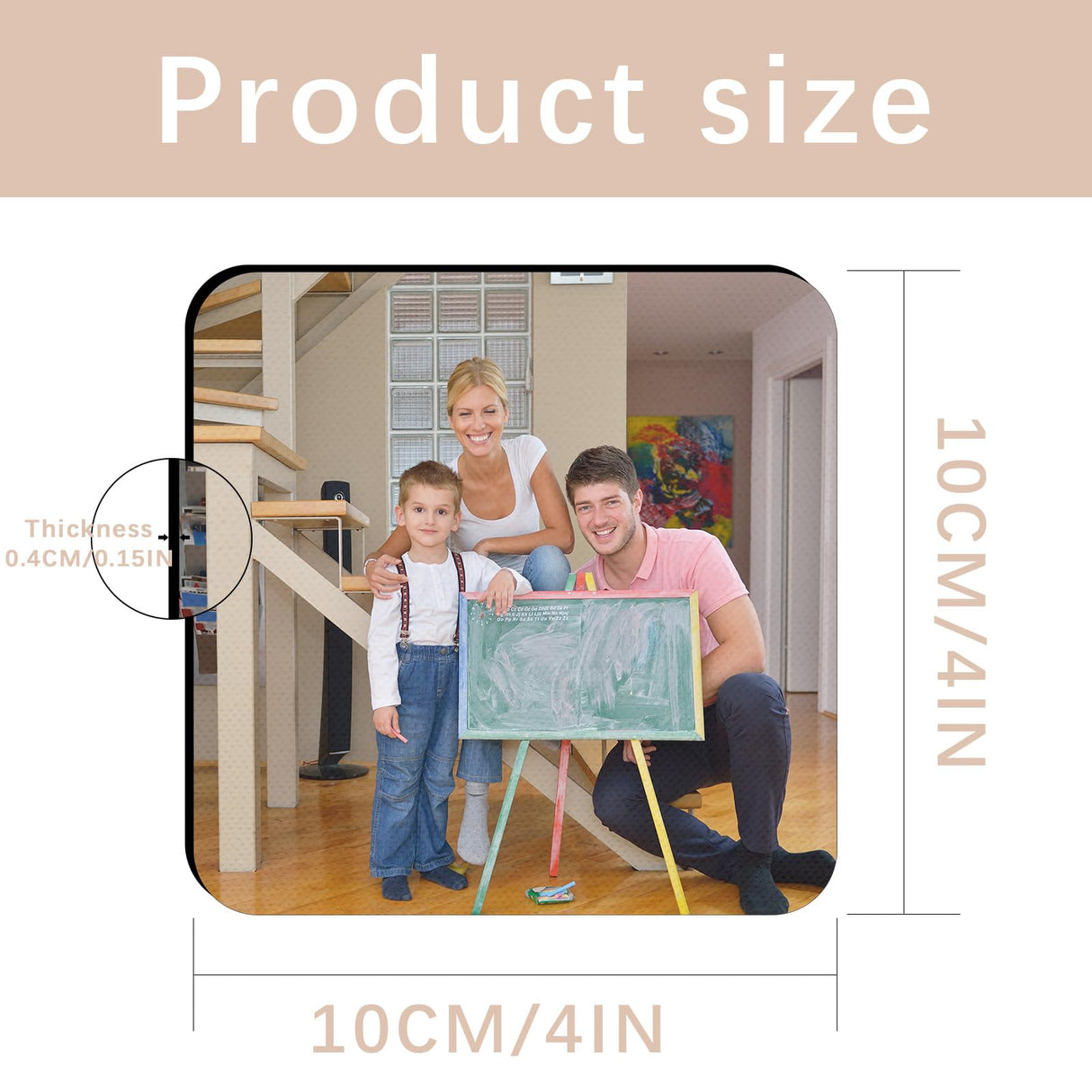 50 PCS Sublimation Coasters Blanks Bulk, 4x4 Inch Square Blank Cup Mat Rubber for Sublimation Transfer Heat Press Printing DIY Crafts ORJ