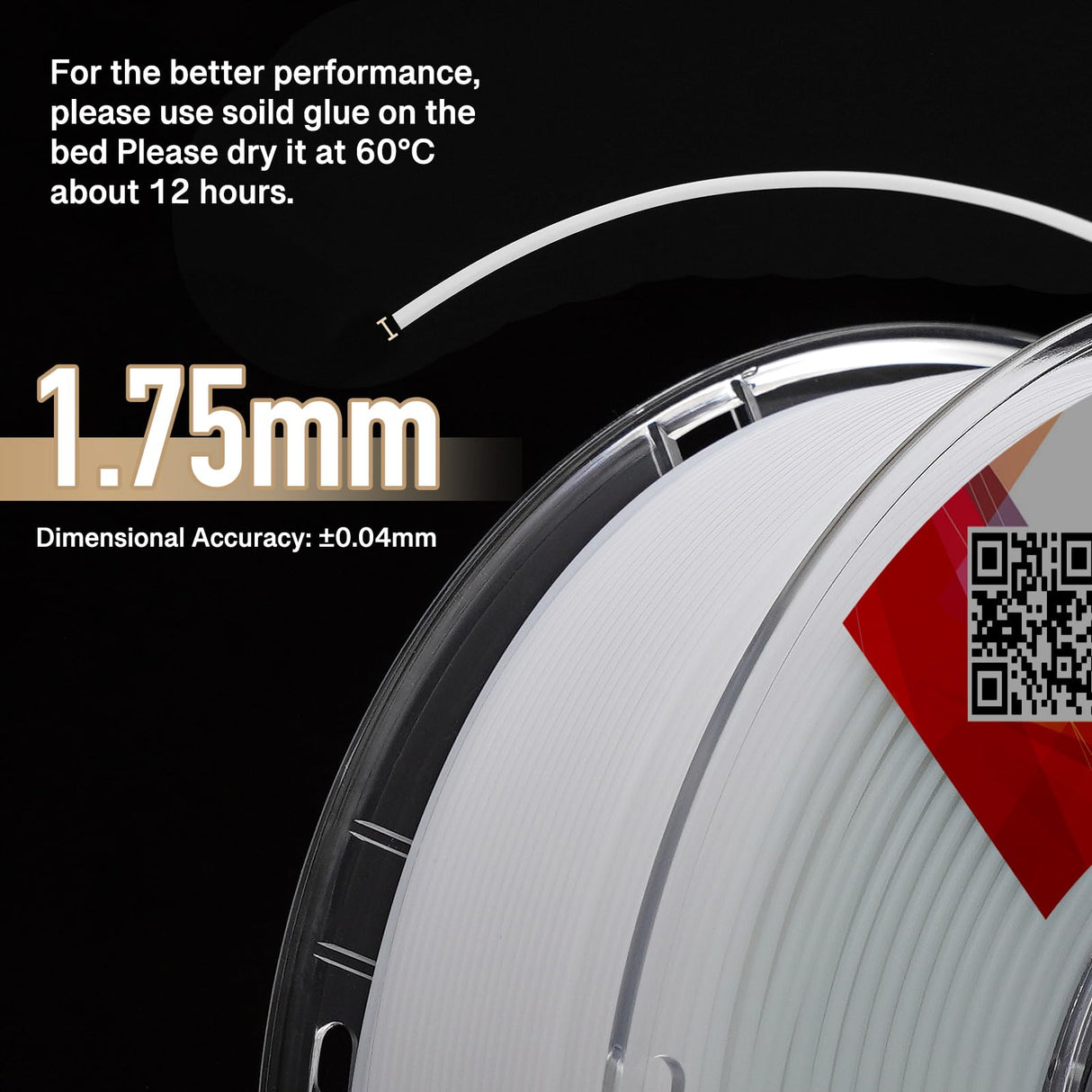 YXPOLYER 3D Printer Filament Nylon Filament PA6 2.2 lbs 1kg White Nylon with Heat-Resistant AMS-Compatible Spool, 3D Printing Filament Easy PA 1.75mm yxpolyer