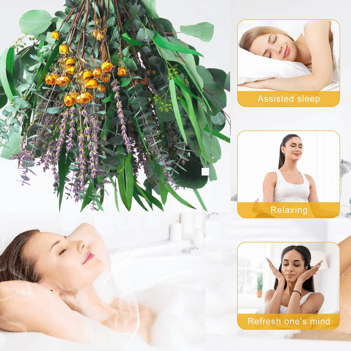 123 Pcs Mixed Real Dried Eucalyptus Stems - Lavender & Rose Flowers Bundles for Shower, Natural Preserved Eucalyptus Leaves Greenery Hanging Shower, Plant Fragrance, Wedding Decor beerfingo