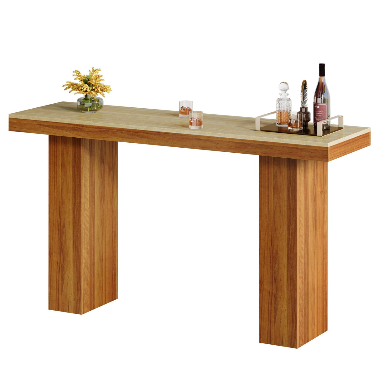 Tribesigns Long Bar Table, 62.9-Inch Rectangular Counter Height Pub Table for Kitchen Dining Room Tribesigns