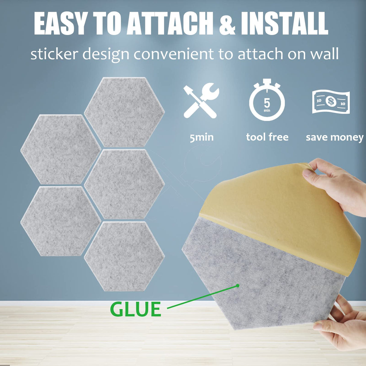 SK Studio 12 Pack Hexagon Acoustic Panels, 12" X 10" X 0.4" Self-adhesive Sound Proof Foam Panels Fireproof Soundproof Panels Absorbing Noise for Music Studio & Offices, Pink SK Studio