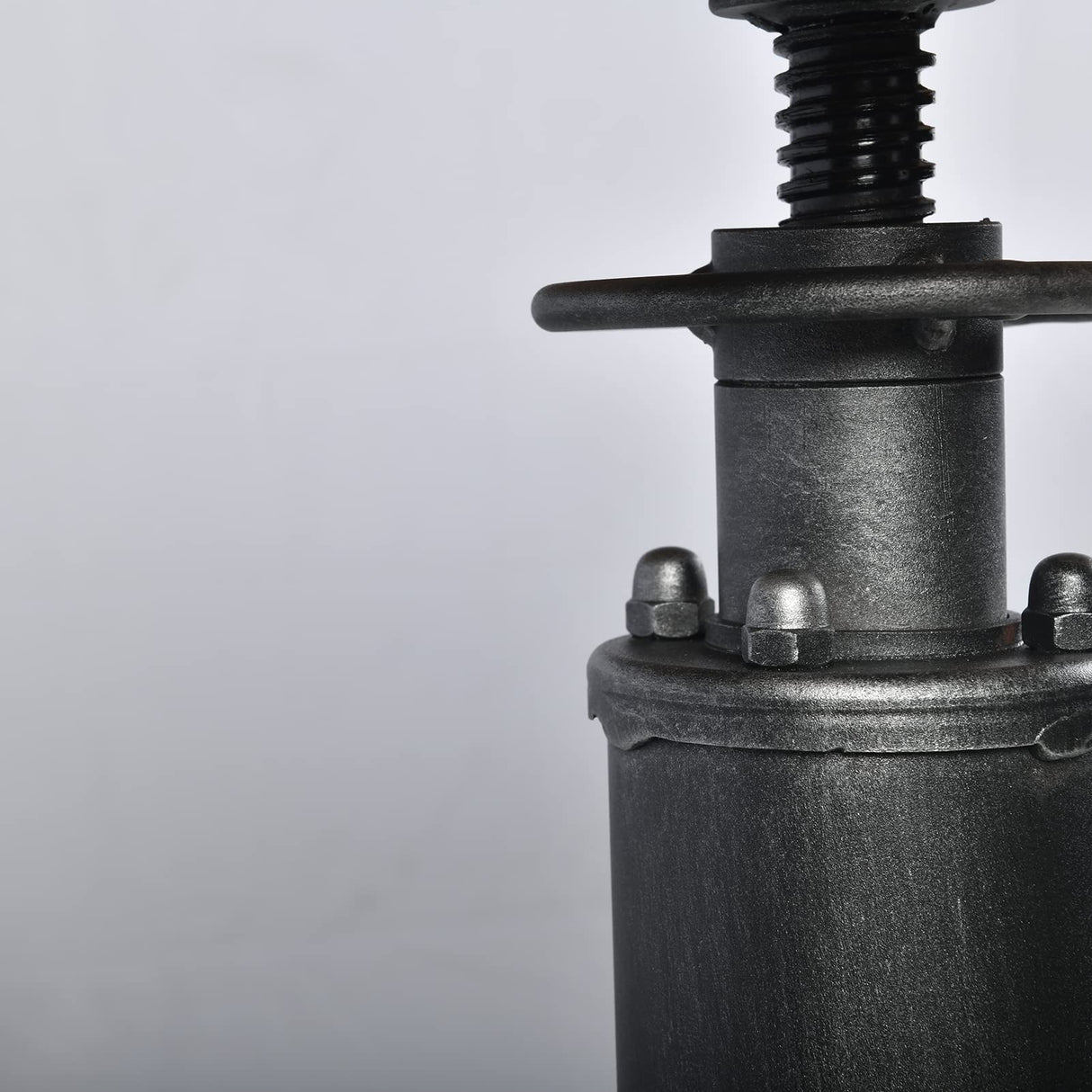 BOKKOLIK Industrial Bistro Bar Table 38.6-44.4inch Height Adjustable Farmhouse Pub Table for Kitchen Dinning Room Office Swivel Wooden Top BOKKOLIK