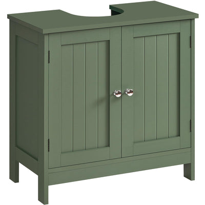 TEENFON Pedestal Sink Storage Cabinet, Under Sink Cabinet with 2 Doors & Storage Shelf, Under Bathroom Organizer for Bathroom, Forest Green