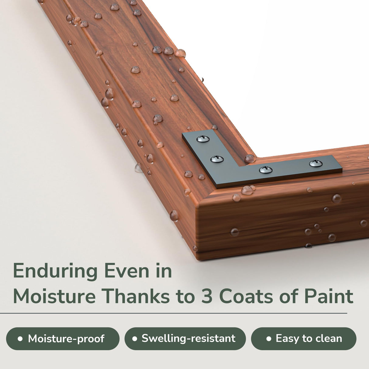 TokeShimi 60x36 Inch Rustic Wooden Framed Bathroom Mirror Over Sink, Pine Wood for Farmhouse Mirror, Water-Proof, French Cleats Installation, HD-Reflection and Shatter-Proof Glass TokeShimi