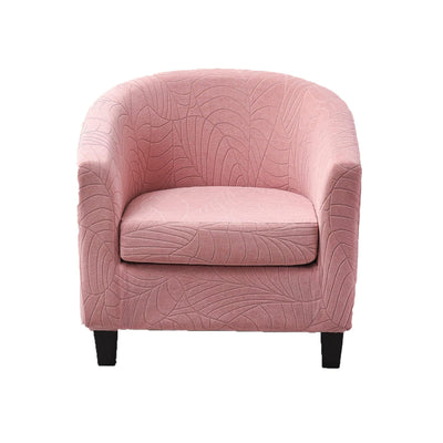 CRFATOP 2 Piece Club Chair Slipcover Stretch Barrel Chair Covers Jacquard Tub Chair Slipcovers Soft Armchair Sofa Cover Removable Couch Furniture Protector Arm Chair Cover for Living Room,D37