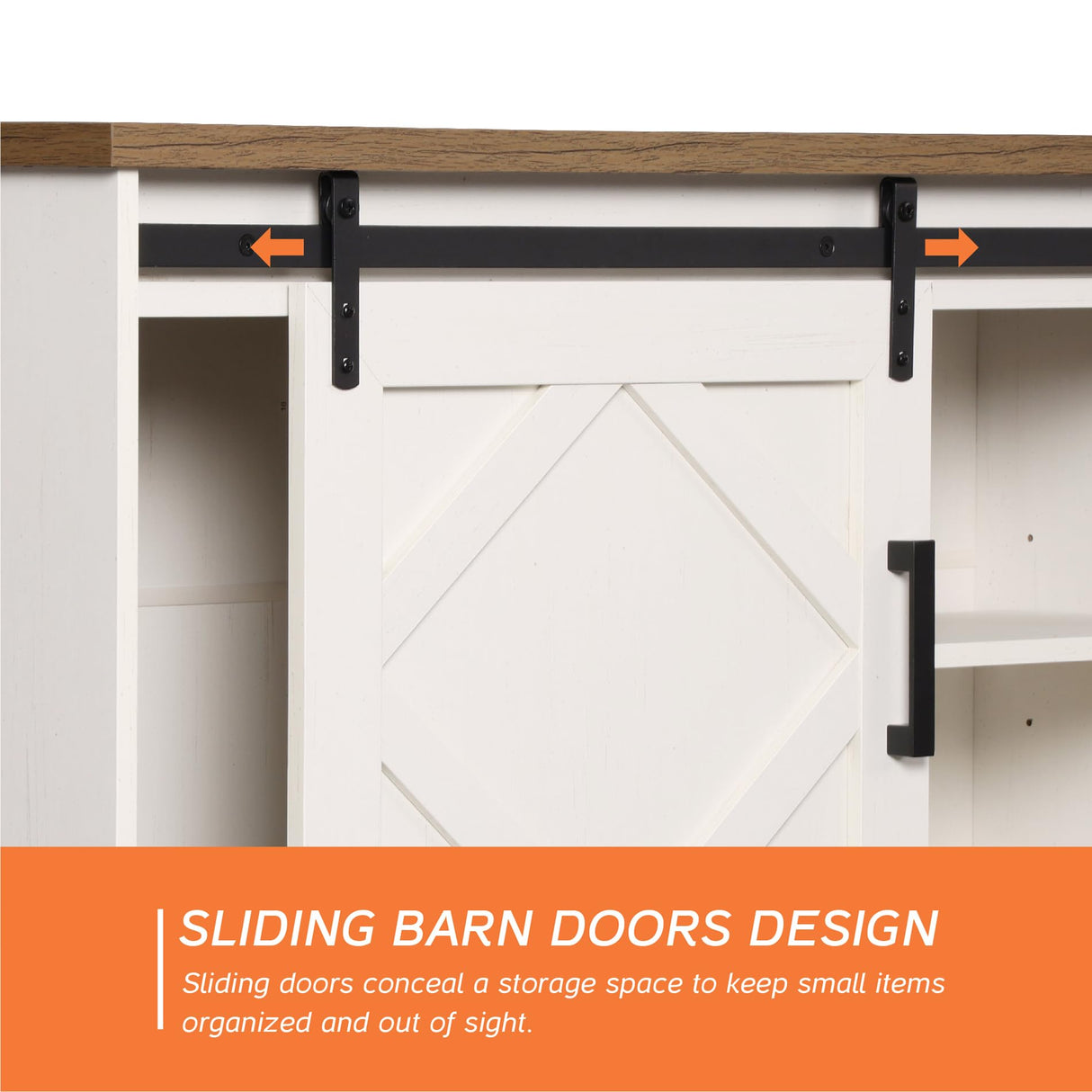 WAMPAT Farmhouse TV Stand and Coffee Table Set of 2,Modern Entertainment Center for TVs Up to 75'', Square Wood Center Table with Gas Struts Lift-Top for Living Room,White WAMPAT